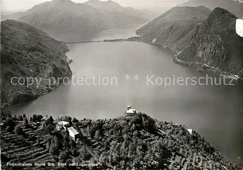 AK / Ansichtskarte Monte Bre Lugano Blick auf Luganersee Fliegeraufnahme Kat. Monte Bre