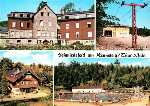 AK / Ansichtskarte Schmiedefeld Rennsteig Erholungsheim Stutenhaus Liftbaude Filmbuehne Waldbad Kat. Schmiedefeld Rennsteig