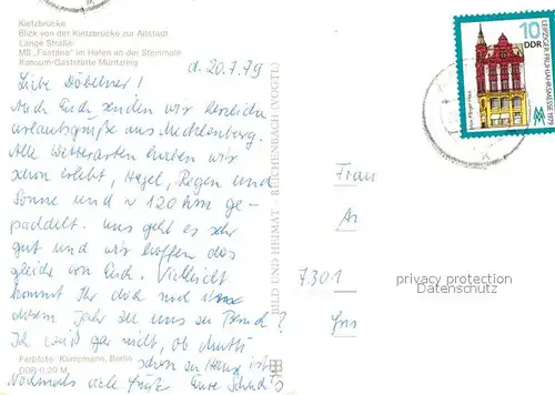 AK / Ansichtskarte Waren Mueritz Kietzbruecke Altstadt Lange Str MS Fontane Steinmole Konsum Gaststaette Mueritzring Kat. Waren Mueritz