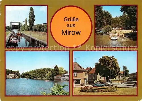 AK / Ansichtskarte Mirow Schleuse Campingplatz am Zootzensee Mueritz Havel Kanal Markt Kat. Mirow Mecklenburg