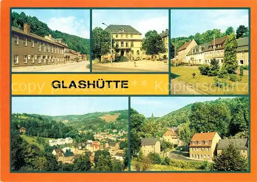 AK / Ansichtskarte Glashuette Sachsen Kulturhaus Ingenieurschle Markt Teilansicht Luchauer Strasse Kat. Glashuette Sachsen