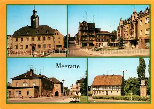 AK / Ansichtskarte Meerane Rathaus Ernst Thaelmann Platz Bahnhof Gasthof Schwanenfeld Kat. Meerane