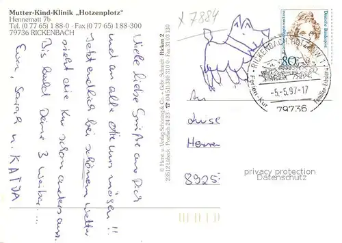 AK / Ansichtskarte Rickenbach Hotzenwald Mutter Kind Klinik Kat. Rickenbach