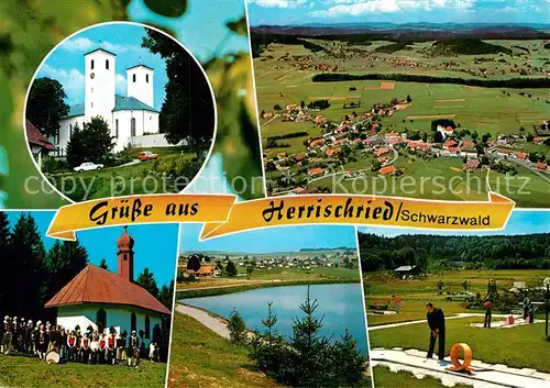 AK / Ansichtskarte Herrischried Kirche Trachtenkapelle Panorama Minigolf Kat. Herrischried