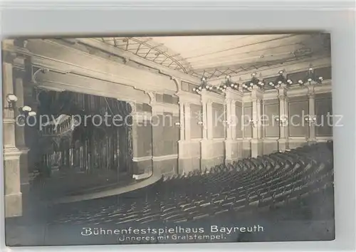 AK / Ansichtskarte Bayreuth Buehnenfestspielhaus innen Gralstempel Kat. Bayreuth