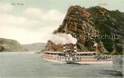 AK / Ansichtskarte St Goarshausen Loreley Personenschiff  Kat. Sankt Goarshausen