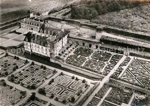 AK / Ansichtskarte Villandry Chateau et les Jardins d ornements vue aerienne Kat. Villandry