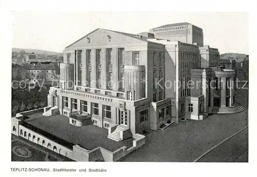 AK / Ansichtskarte Teplitz Schoenau Sudetenland Bad Stadttheater und Stadtsaele Kat. Teplice