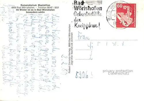 AK / Ansichtskarte Bad Woerishofen Kursanatorium Maximilian im Winter Kat. Bad Woerishofen