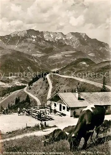 AK / Ansichtskarte Berchtesgaden Oberahornalm mit Rossfeldstrasse und Untersberg Berchtesgadener Alpen Kat. Berchtesgaden