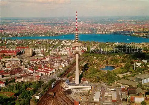 AK / Ansichtskarte Hamburg Fliegeraufnahme Fernsehturm Kat. Hamburg