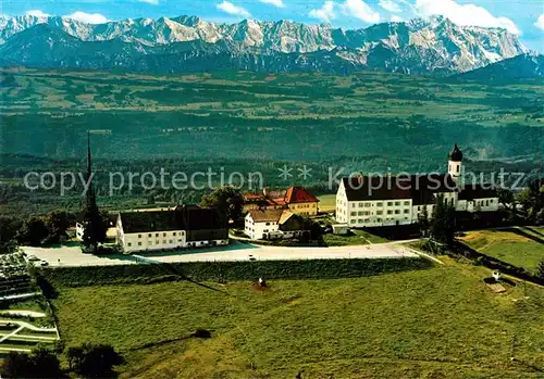 AK / Ansichtskarte Hohenpeissenberg Fliegeraufnahme mit Ammergebirge Zugspitze Kat. Hohenpeissenberg