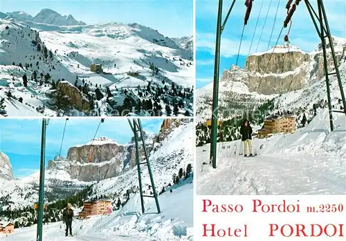 AK / Ansichtskarte Passo Pardoi Hotel Pordoi Skigebiet Lift Kat. Italien