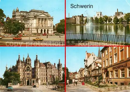 AK / Ansichtskarte Schwerin Mecklenburg Staatstheater Pfaffenteich Schloss Hermann Matern Strasse Kat. Schwerin