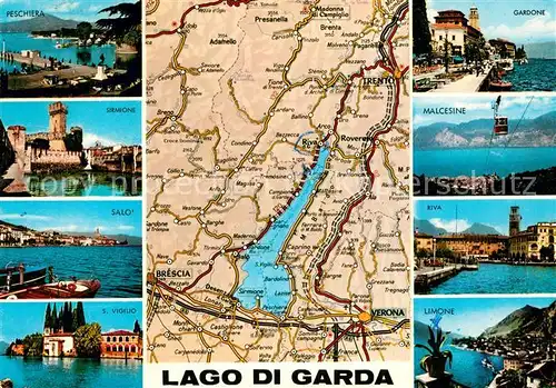 AK / Ansichtskarte Lago di Garda Peschiera Sirmione Salo S Vigilio Gardone Malcesine Riva Limone Kat. Italien