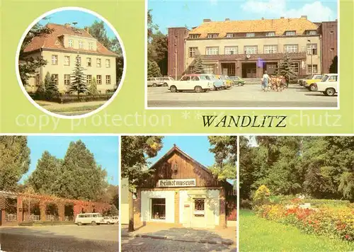 AK / Ansichtskarte Wandlitz Postamt Bahnhof Platz der Berfreiung Heimatmuseum Parkanlage Kat. Wandlitz