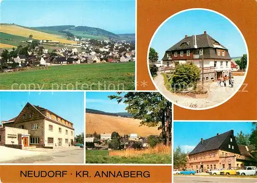 AK / Ansichtskarte Neudorf Annaberg Panorama HOG Vierenstrasse Gaststaette Gute Quelle Teilansicht Haus des Volkes