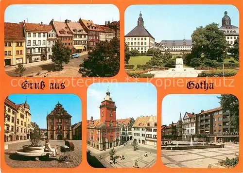 AK / Ansichtskarte Gotha Thueringen Hauptmarkt Schloss Friedenstein Ehrenmal Rathaus Ratskeller Neumarkt Kat. Gotha