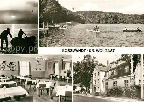 AK / Ansichtskarte Korswandt Fischer Wolgastsee Restaurant Idyll am Wolgastsee Kat. Korswandt