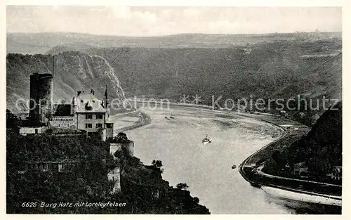 AK / Ansichtskarte St Goarshausen Burg Katz Loreleyfelsen  Kat. Sankt Goarshausen