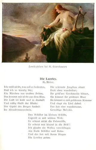 AK / Ansichtskarte St Goarshausen Loreleyfelsen Gedicht Kat. Sankt Goarshausen