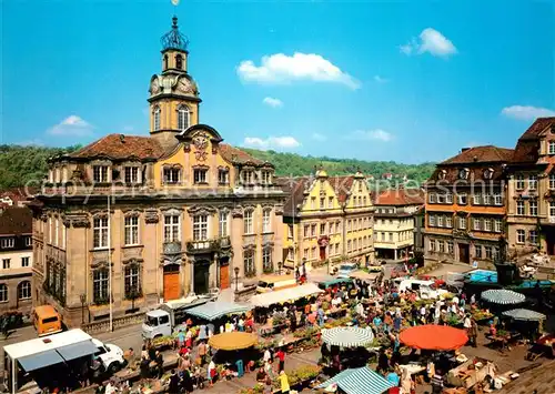 AK / Ansichtskarte Schwaebisch Hall Rathaus Marktplatz Kat. Schwaebisch Hall