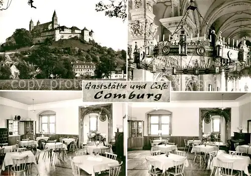 AK / Ansichtskarte Schwaebisch Hall Comburg Gaststaette Cafe Kronleuchter Kat. Schwaebisch Hall