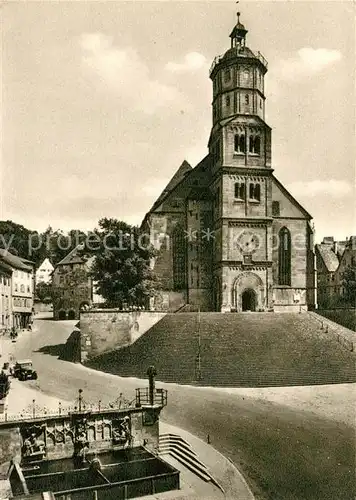 AK / Ansichtskarte Schwaebisch Hall Sankt Michaeliskirche Brunnen Pranger Kat. Schwaebisch Hall