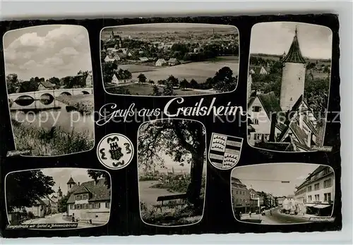 AK / Ansichtskarte Crailsheim Diebsturm Jagstbruecke Langestrasse Wilhelmstrasse  Kat. Crailsheim