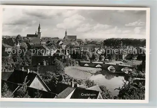 AK / Ansichtskarte Crailsheim Teilansicht mit Bruecke Kat. Crailsheim