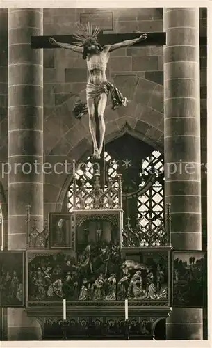 AK / Ansichtskarte Schwaebisch Hall Michaeliskirche Altar Kruzifix Kat. Schwaebisch Hall