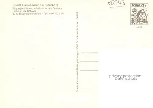 AK / Ansichtskarte Bischofsheim Rhoen Christliche Gaestehaeuser Kreuzberg Kat. Bischofsheim a.d.Rhoen