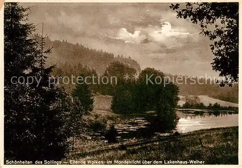 AK / Ansichtskarte Lakenhaus Serie Schoenheiten des Sollings Eilende Wolken im Mondenlicht Lakenhausweiher Kat. Dassel