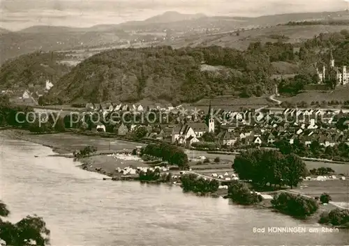 AK / Ansichtskarte Bad Hoenningen Blick ueber den Rhein Campingplatz Schloss Arenfels Thermalbad Kat. Bad Hoenningen