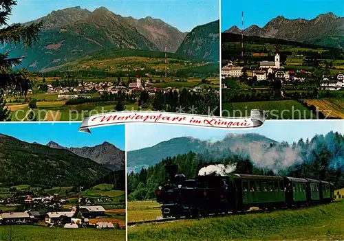 AK / Ansichtskarte Mariapfarr Bummelzug Murtalbahn Granitzl Salzburg Hochgolling Kasereck Kat. Mariapfarr