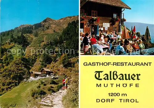 AK / Ansichtskarte Dorf Tirol Gasthof Restaurant Talbauer Muthoefe Kat. Tirolo