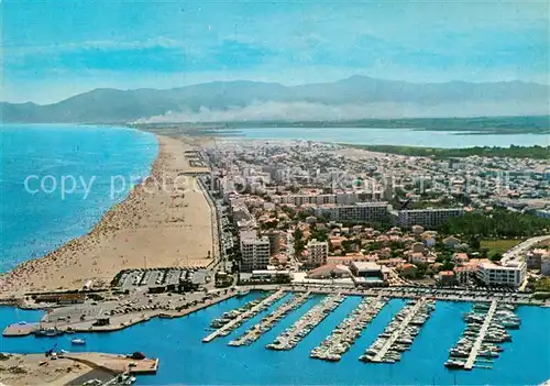 AK / Ansichtskarte Canet Plage Fliegeraufnahme Hafen  Kat. Canet en Roussillon