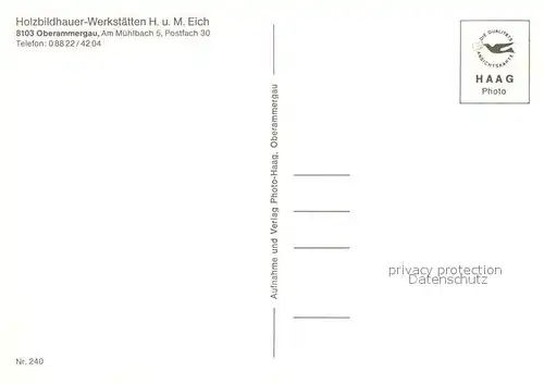 AK / Ansichtskarte Oberammergau Holzschnitzerei Eich Kat. Oberammergau