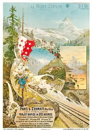 AK / Ansichtskarte Eisenbahn F. Hugo d Alesi Affiche Chemins de Fer Paris Lyon Mediterranee 1895 Kat. Eisenbahn