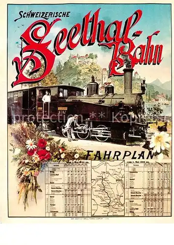 AK / Ansichtskarte Lokomotive Seethal Bahn Fahrplan Plakat 1903 Kat. Eisenbahn
