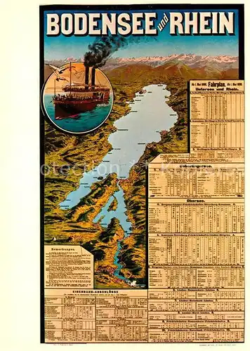 AK / Ansichtskarte Dampfer Seitenrad Bodensee  und Rheim Schiffahrstgesellschaft 1890 J. Weber P .W
alzer  Kat. Schiffe
