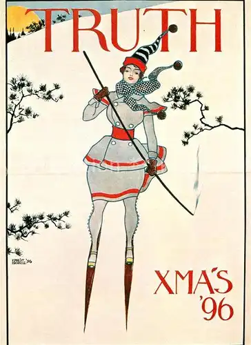 AK / Ansichtskarte Skifahren Plakat Zeitschrift Amerika 1896 Ernest Haskell  Kat. Sport