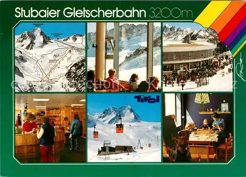 AK / Ansichtskarte Seilbahn Stubaier Gletscherbahn Panoramarestaurant Eisgrat Sport Boutique  Kat. Bahnen
