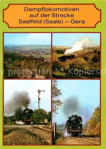 AK / Ansichtskarte Lokomotive Dampflokomotiven Strecke Saalfeld Gera Oppurg Poessneck  Kat. Eisenbahn