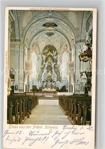 AK / Ansichtskarte Goessweinstein Inneres der Kirche Kat. Goessweinstein