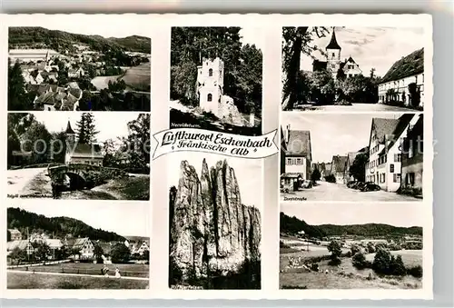 AK / Ansichtskarte Eschenbach Mittelfranken Heroldsturm Rifflerfelsen Dorfstrasse Teilansicht  Kat. Pommelsbrunn
