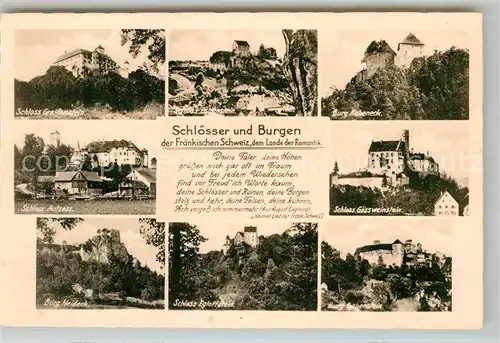 AK / Ansichtskarte Fraenkische Schweiz Burgen und Schloesser  Kat. Pottenstein