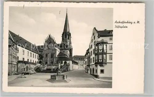 AK / Ansichtskarte Aschaffenburg Main Stiftsplatz Pilgerbrunnen Kat. Aschaffenburg