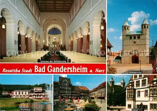AK / Ansichtskarte Bad Gandersheim Stiftskirche Inneres Kurhaus Markt Abtei Kat. Bad Gandersheim