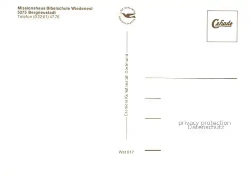 AK / Ansichtskarte Bergneustadt Missionshaus Bibelschule Wiedenest Kat. Bergneustadt